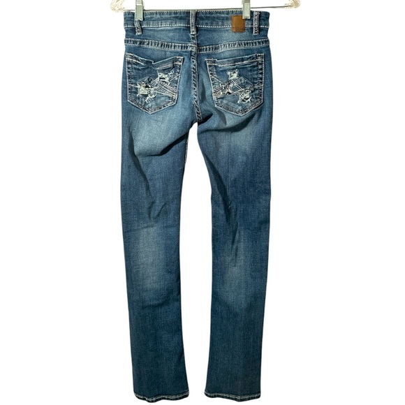 BKE Stella Distressed Mid-Rise Straight Women’s Jeans 24 R - Picture 6 of 11